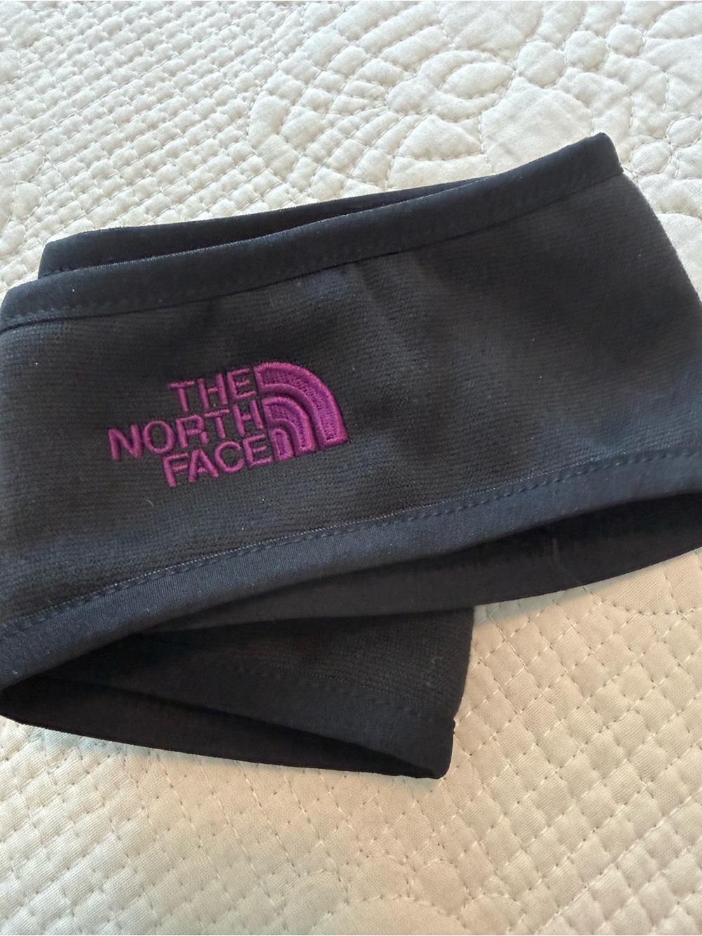 The North Face Ear Gear Headband Black Purple Logo Fleece Ear Warmer Winter